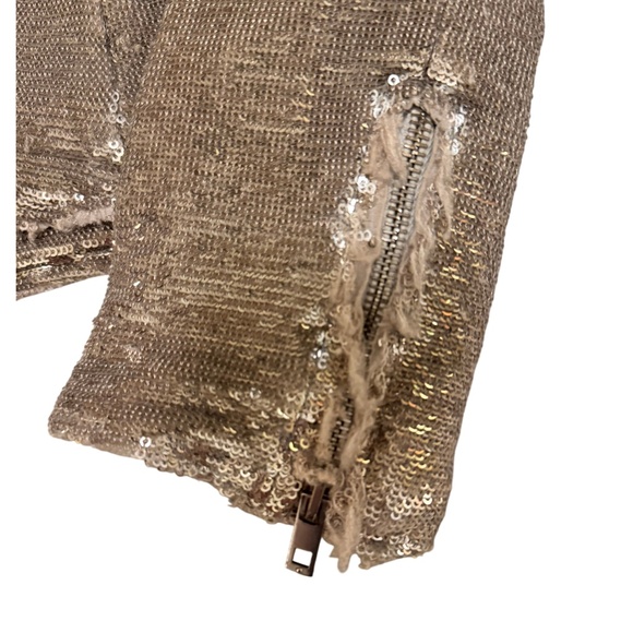 IRO Gold Sequin + Leather Moto Jacket - Picture 6 of 9
